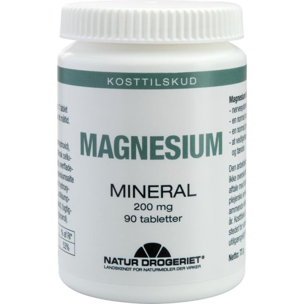Magnesium, 200 mg, 90 tabletter