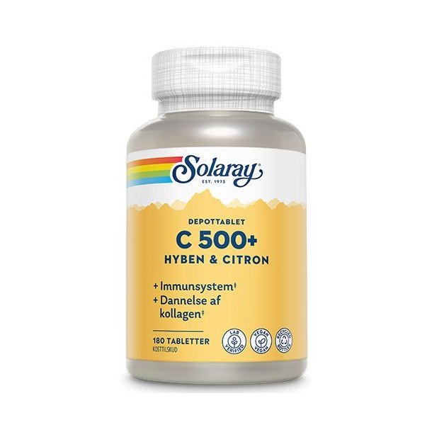 C-vitamin, Solaray, 500 mg, 180 kapsler