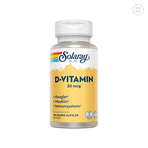 D-vitamin, 30 mcg, 100 kapsler