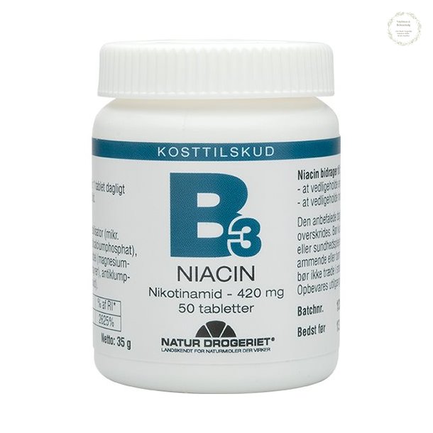 Mega Niacin, 420 mg, 50 tabletter