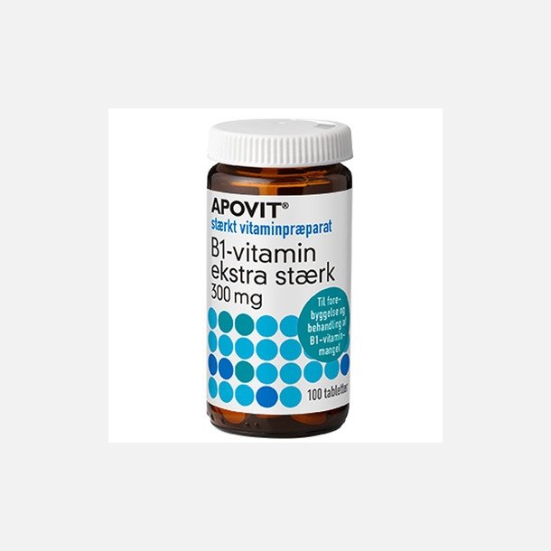 B1-vitamin, 300 mg, 100 tabletter