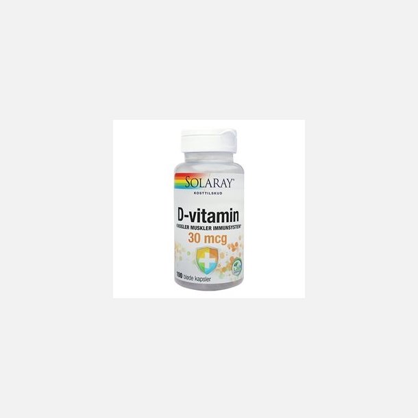 D-vitamin, 30 mcg, 100 kapsler