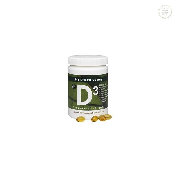 D3-vitamin, strk, 90 mcg, 120 kapsler