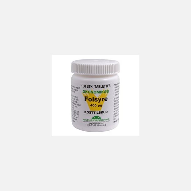 B9-vitamin (folsyre), 400 mcg, 180 tabletter